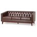 Deltera 81" Mirod Sofa - 3 Seat Reversible - Dark Brown Polyurethane - Solid Wood Legs - CAB3023