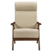 Vitalys Accent Chair - Light Brown Textured Fabric - Solid Rubberwood Frame - Walnut Finish - CAB3027