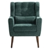 Tallulah Accent Chair - Blackish Green Chenille - Light Brown Wood Legs