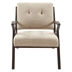 Cairnview Accent Chair - Tan Polyester - Burnt Walnut Finish Frame