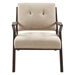 Cairnview Accent Chair - Tan Polyester - Burnt Walnut Finish Frame - CAB3045