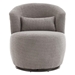 Nirvana Swivel Accent Chair - Grey Plush Round Armchair with 360-Degree Rotation and Metal Base - CAB3053