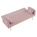 Kilmarnock 73" Convertible Futon Sofa Bed - Pink Velvet - Gold Metal Legs - CAB3054