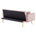 Kilmarnock 73" Convertible Futon Sofa Bed - Pink Velvet - Gold Metal Legs - CAB3054