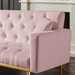 Kilmarnock 73" Convertible Futon Sofa Bed - Pink Velvet - Gold Metal Legs - CAB3054