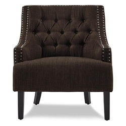 Orchard Accent Chair - Chocolate Textured Fabric - Black Finish Legs 