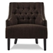 Orchard Accent Chair - Chocolate Textured Fabric - Black Finish Legs - CAB3056