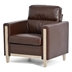 Hedgerow 1 Seater Sofa - Brown Polyurethane - Rubber Wood Legs