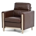 Hedgerow 1 Seater Sofa - Brown Polyurethane - Rubber Wood Legs - CAB3059