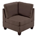 Drift Corner Wedge Sofa - Coffee Linen Like Fabric - Wooden Legs - CAB3062