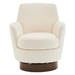 Luminyst Swivel Accent Chair - Beige Polyester - Gold Stainless Steel Base - CAB3066