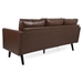 Xylophia 74" 3 Seater Sofa - Dark Brown Faux Leather - Birch Wood Legs - CAB3068