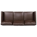 Xylophia 74" 3 Seater Sofa - Dark Brown Faux Leather - Birch Wood Legs - CAB3068