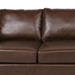 Xylophia 74" 3 Seater Sofa - Dark Brown Faux Leather - Birch Wood Legs - CAB3068