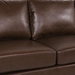 Xylophia 74" 3 Seater Sofa - Dark Brown Faux Leather - Birch Wood Legs - CAB3068