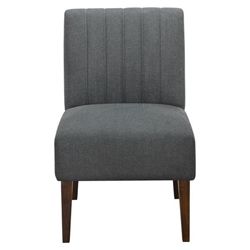 Crestview Accent Chair - Dark Gray Upholstery - Wooden Legs 