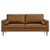 Kompare 79" Mid-Century Modern Sofa - Brown Fabric - Wood Frame