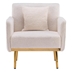 Virella Accent Chair - White Fleece - Gold-Finished Metal Dowel Legs