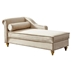 Dawnflower Chaise Lounge with Storage - Beige Velvet - Gold Metal Legs