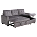 Quintina 77" Reversible Sectional Storage Sleeper Sofa Bed - L-Shape 2 Seater Sectional Chaise with Storage - Dark Grey Velvet Fabric