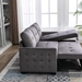 Quintina 77" Reversible Sectional Storage Sleeper Sofa Bed - L-Shape 2 Seater Sectional Chaise with Storage - Dark Grey Velvet Fabric - CAB3089