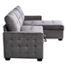 Quintina 77" Reversible Sectional Storage Sleeper Sofa Bed - L-Shape 2 Seater Sectional Chaise with Storage - Dark Grey Velvet Fabric - CAB3089