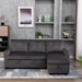 Quintina 77" Reversible Sectional Storage Sleeper Sofa Bed - L-Shape 2 Seater Sectional Chaise with Storage - Dark Grey Velvet Fabric - CAB3089