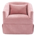 Blossom Hill Swivel Accent Armchair - Pink Linen Blend - Metal Frame - CAB3091