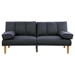 Calgary 71" Adjustable Sofa Bed - Black Polyfiber - Solid Wood Legs - CAB3101