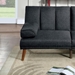 Calgary 71" Adjustable Sofa Bed - Black Polyfiber - Solid Wood Legs - CAB3101