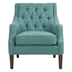 Palm Springs Accent Chair - Button Tufted - Teal - Espresso Finish Legs