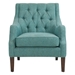 Palm Springs Accent Chair - Button Tufted - Teal - Espresso Finish Legs - CAB3102