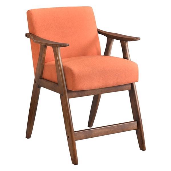 Brixham 26" Counter Height Chair - Orange Fabric Upholstery - Wooden Frame 