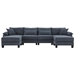 Camberwell 133 Sectional Sofa - Grey Corduroy - Solid Wood Frame and Legs - CAB3112