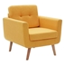 Lynxia Linen Fabric Accent Chair - Yellow - Solid Wood Frame and Legs