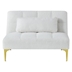 Terra Nova Sofa Bed Futon - White Teddy Fabric - Gold Metal Legs