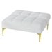 Terra Nova Sofa Bed Futon - White Teddy Fabric - Gold Metal Legs - CAB3121