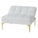 Terra Nova Sofa Bed Futon - White Teddy Fabric - Gold Metal Legs - CAB3121