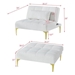 Terra Nova Sofa Bed Futon - White Teddy Fabric - Gold Metal Legs - CAB3121