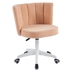 Daphne Home Office Chair - Teak and Beige Fabric - Plastic Leg