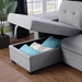 Cascadia 82" Upholstered Pull out Sectional Sofa with Chaise - Light Gray Linen - CAB3127