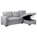 Cascadia 82" Upholstered Pull out Sectional Sofa with Chaise - Light Gray Linen - CAB3127