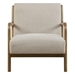 Novaria Lounge Chair - Cream Upholstery - Elm Wood Finish Frame - CAB3144