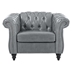 Eldridge 1 Seater Sofa For Living Room - Gray Polyurethane Fabric - Birch Legs