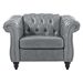 Eldridge 1 Seater Sofa For Living Room - Gray Polyurethane Fabric - Birch Legs - CAB3156