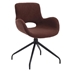 Pulsa Teddy Velvet Upholstered Chair with Metal Legs - Dark Brown