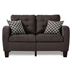 Dawnridge Loveseat with Tufted Detail Textured Fabric Upholstery - Chocolate Brown - Solid Wood Frame