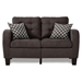 Dawnridge Loveseat with Tufted Detail Textured Fabric Upholstery - Chocolate Brown - Solid Wood Frame - CAB3163