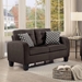 Dawnridge Loveseat with Tufted Detail Textured Fabric Upholstery - Chocolate Brown - Solid Wood Frame - CAB3163