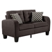 Dawnridge Loveseat with Tufted Detail Textured Fabric Upholstery - Chocolate Brown - Solid Wood Frame - CAB3163